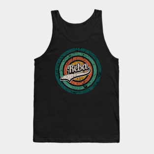 Reba // Retro Circle Crack Vintage Tank Top